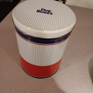 Five Roses Red and White Tin Canister